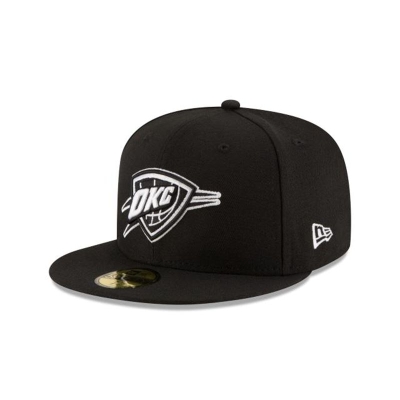 Black Oklahoma City Thunder Hat - New Era NBA 59FIFTY Fitted Caps USA7183264